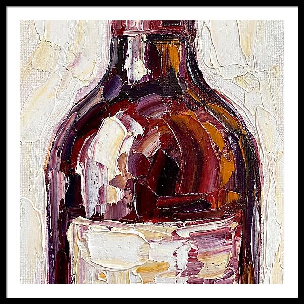 Wine Bottle In Palette Knife Style