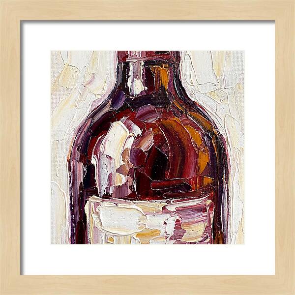 Wine Bottle In Palette Knife Style