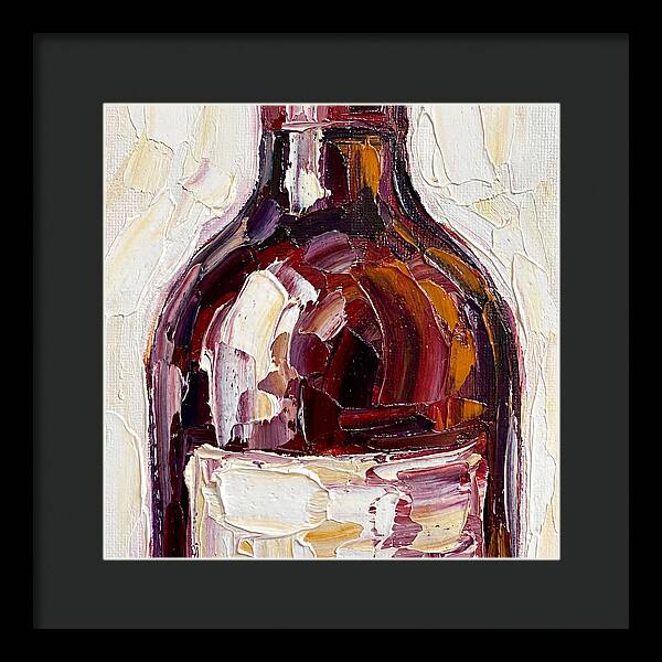 Wine Bottle In Palette Knife Style