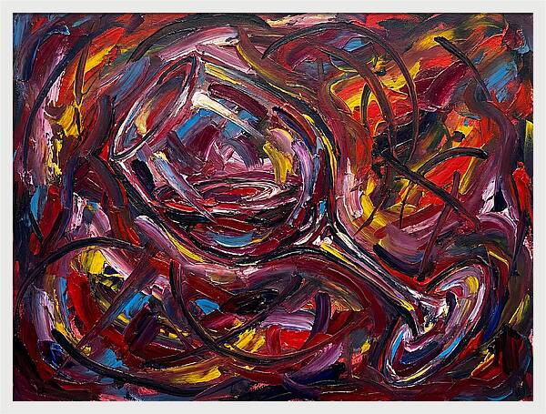 Wine Glass In Expressionist Style