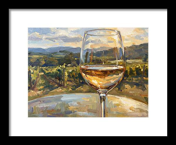 Wine Glass Overlooking Vineyard
