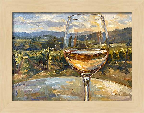 Wine Glass Overlooking Vineyard
