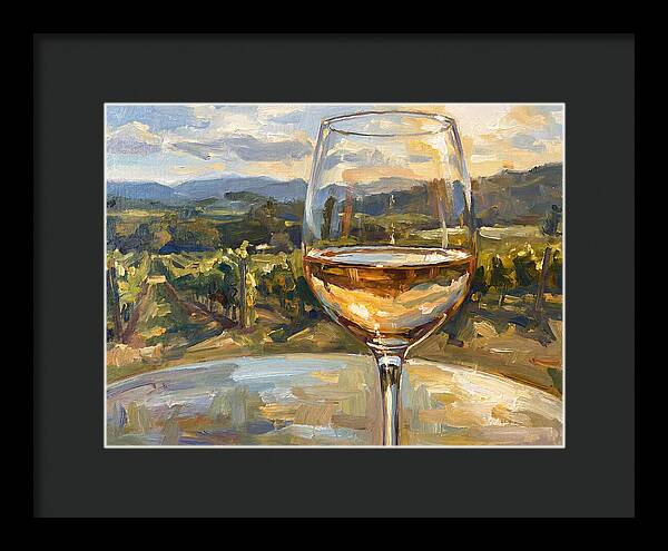 Wine Glass Overlooking Vineyard