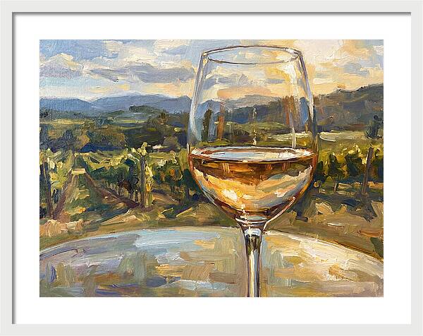 Wine Glass Overlooking Vineyard
