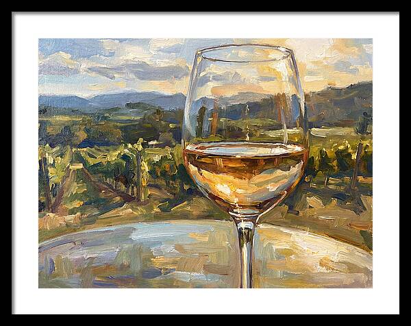Wine Glass Overlooking Vineyard