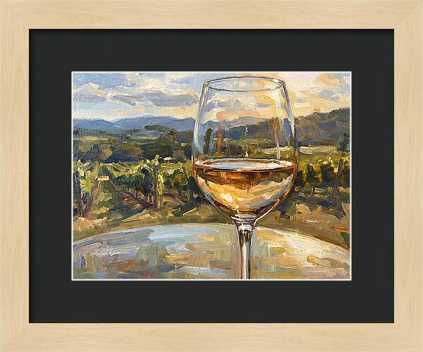Wine Glass Overlooking Vineyard