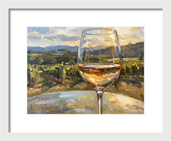 Wine Glass Overlooking Vineyard