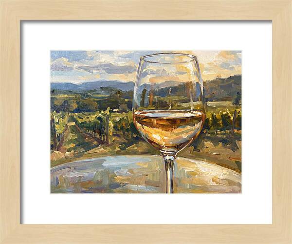 Wine Glass Overlooking Vineyard