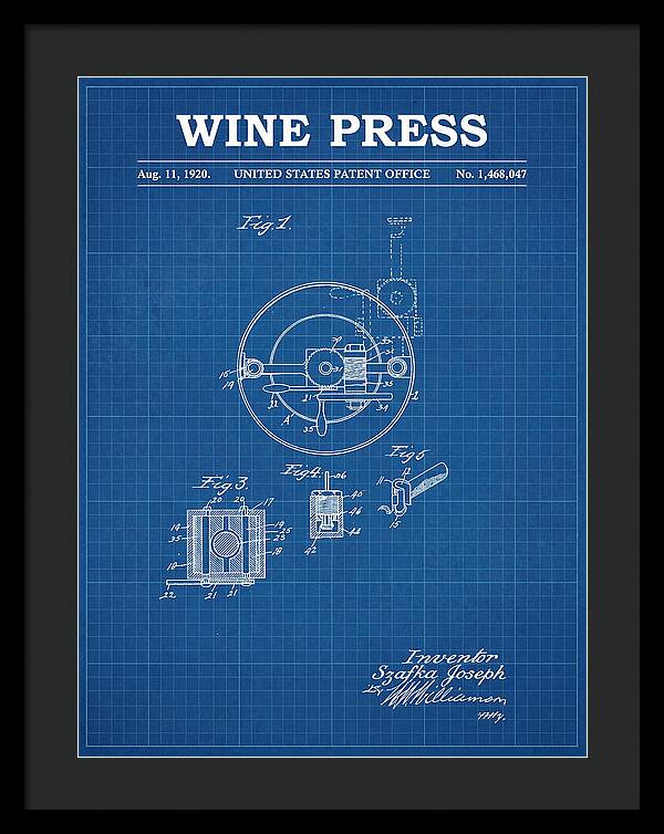 Wine Press Blueprint Patent Us1468047a