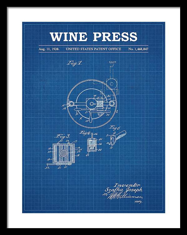 Wine Press Blueprint Patent Us1468047a