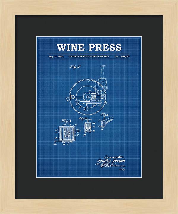 Wine Press Blueprint Patent Us1468047a