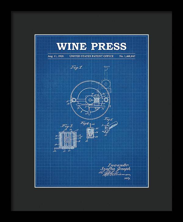 Wine Press Blueprint Patent Us1468047a