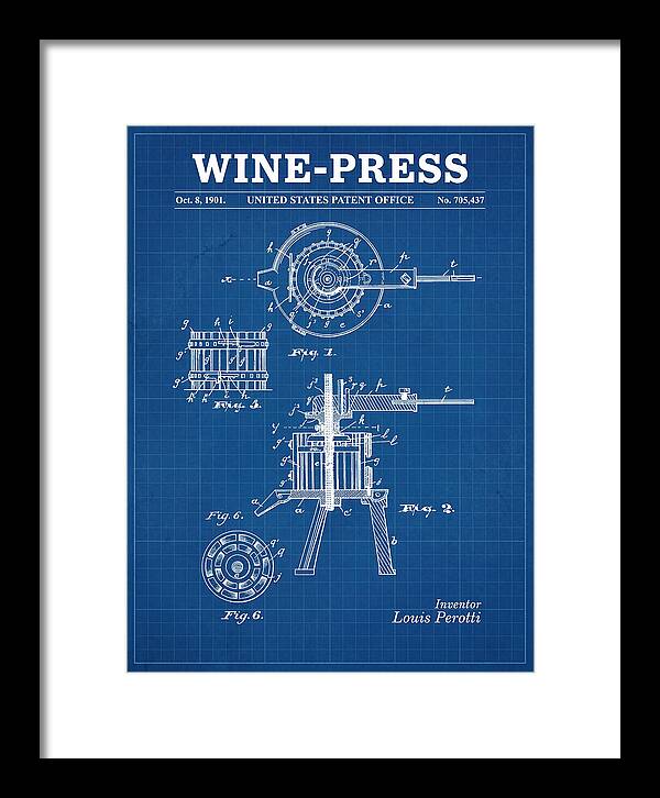 Wine Press Blueprint Patent Us705437a