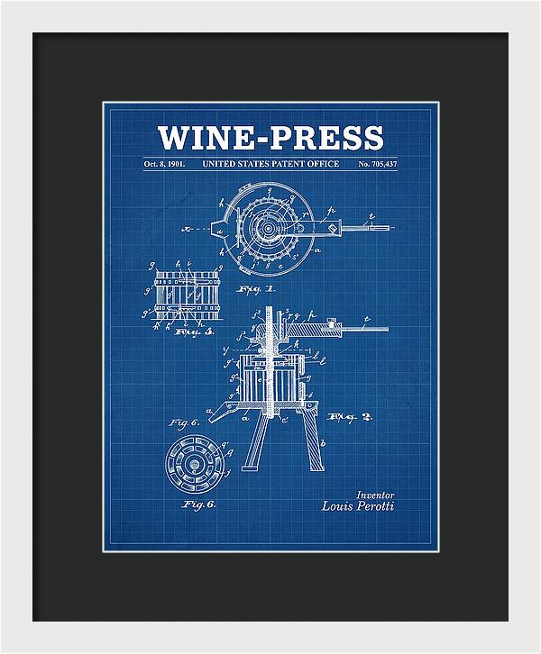 Wine Press Blueprint Patent Us705437a