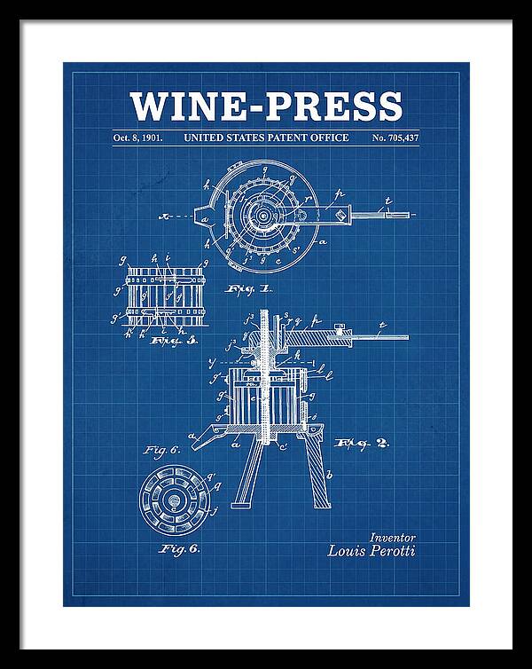Wine Press Blueprint Patent Us705437a