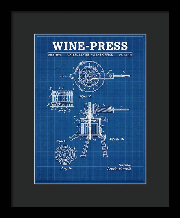 Wine Press Blueprint Patent Us705437a
