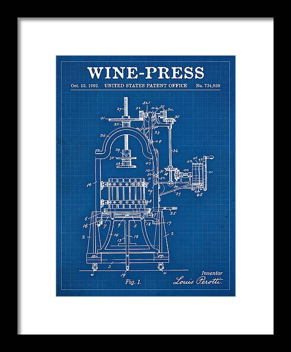 Wine Press Blueprint Patent Us734939a