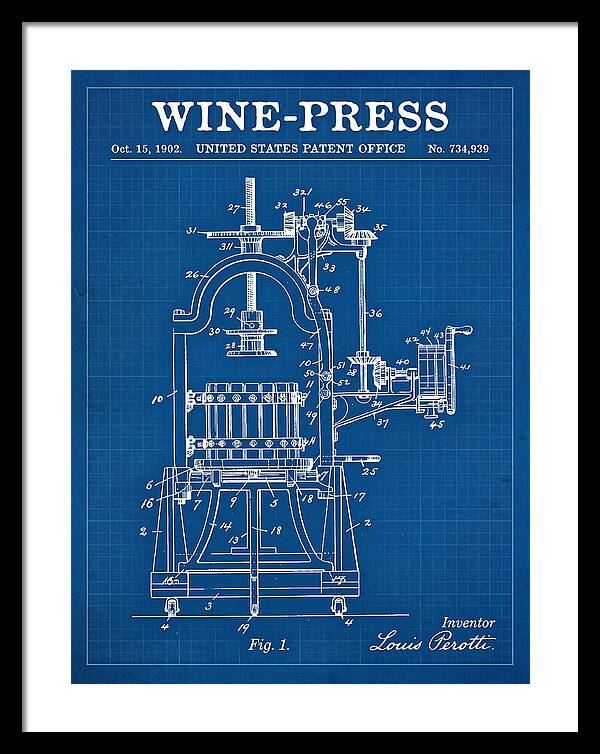 Wine Press Blueprint Patent Us734939a