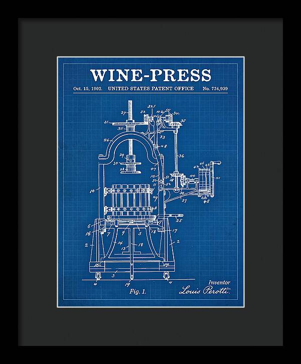Wine Press Blueprint Patent Us734939a