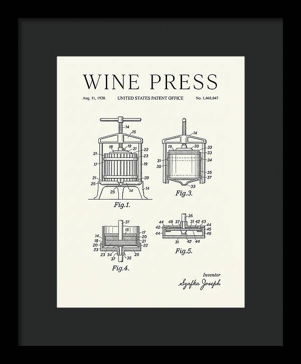 Wine Press Minimalist Patent Us1468047a