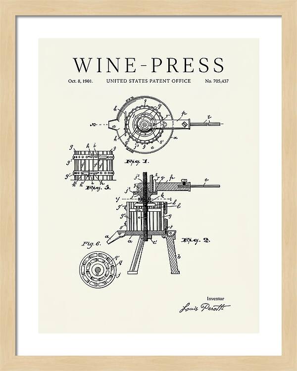 Wine Press Minimalist Patent Us705437a