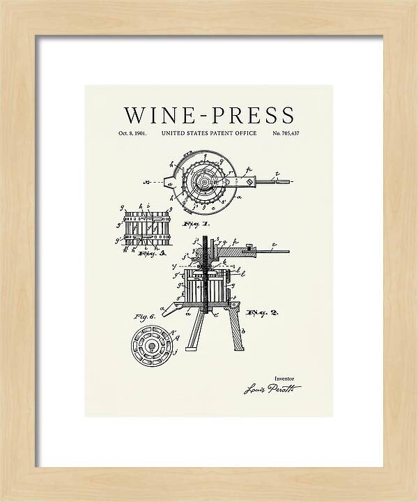 Wine Press Minimalist Patent Us705437a