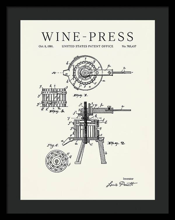 Wine Press Minimalist Patent Us705437a