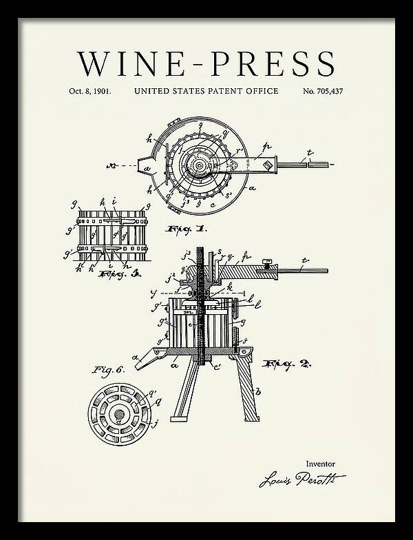 Wine Press Minimalist Patent Us705437a