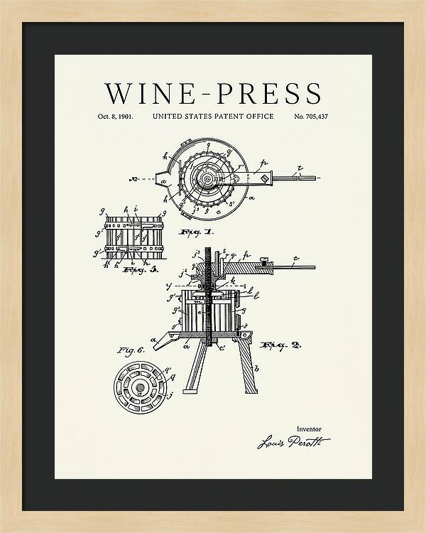 Wine Press Minimalist Patent Us705437a