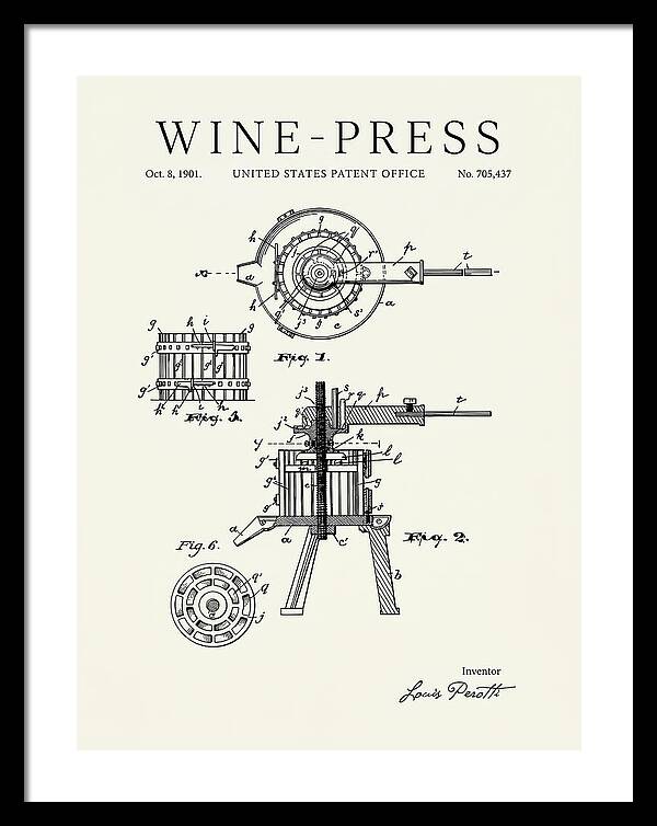 Wine Press Minimalist Patent Us705437a