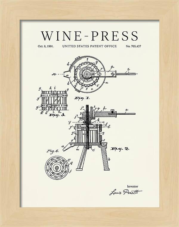 Wine Press Minimalist Patent Us705437a