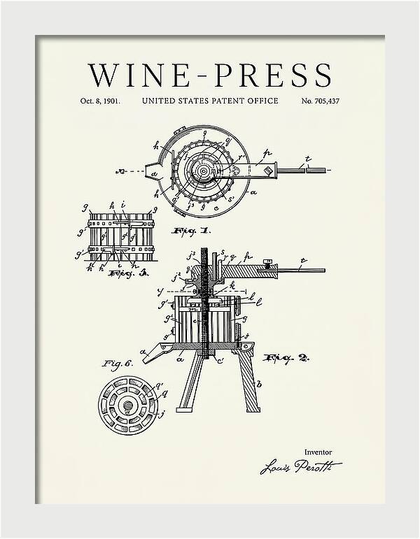 Wine Press Minimalist Patent Us705437a
