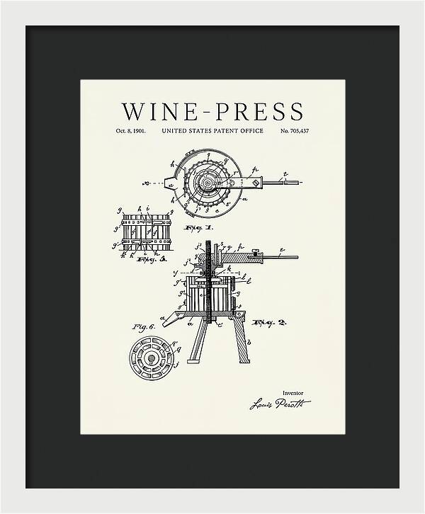 Wine Press Minimalist Patent Us705437a