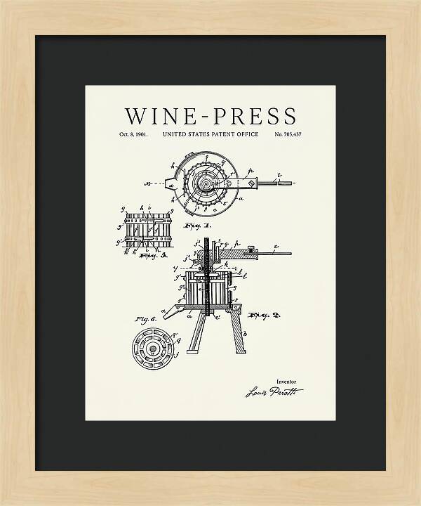 Wine Press Minimalist Patent Us705437a