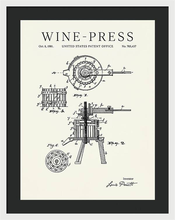Wine Press Minimalist Patent Us705437a