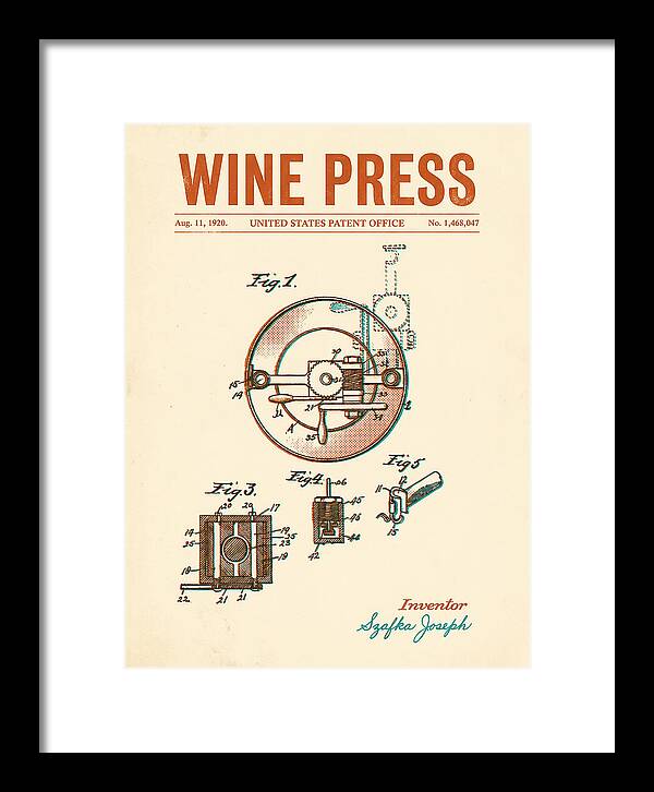 Wine Press Retro Patent Us1468047a