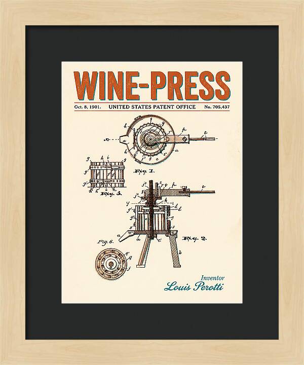 Wine Press Retro Patent Us705437a
