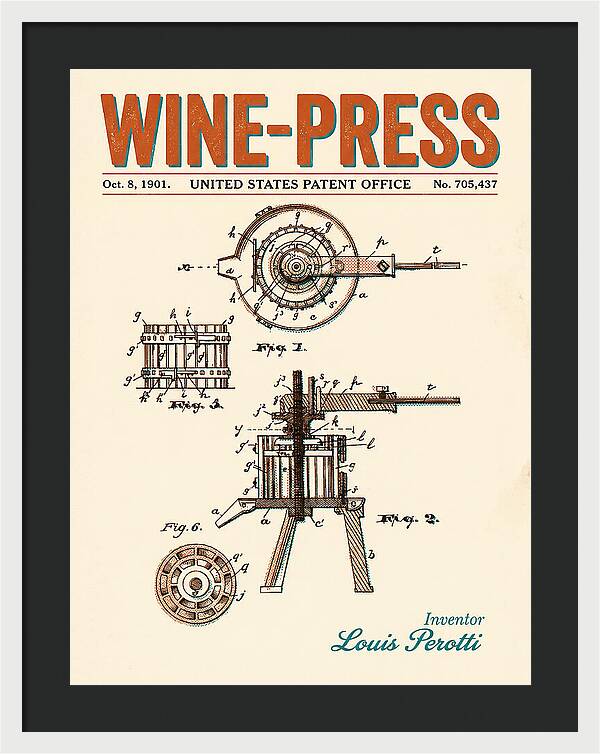 Wine Press Retro Patent Us705437a
