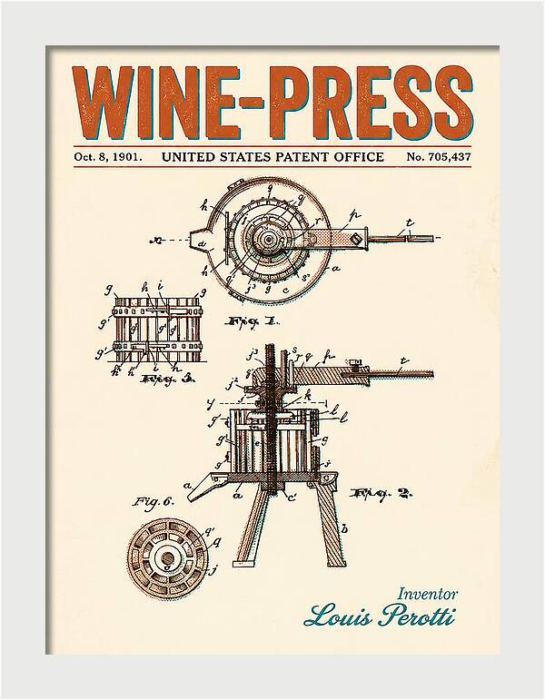Wine Press Retro Patent Us705437a