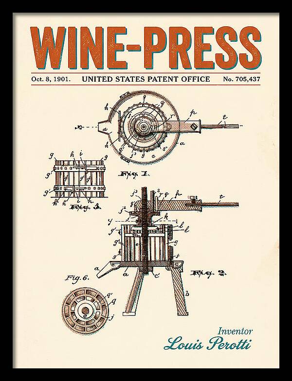 Wine Press Retro Patent Us705437a