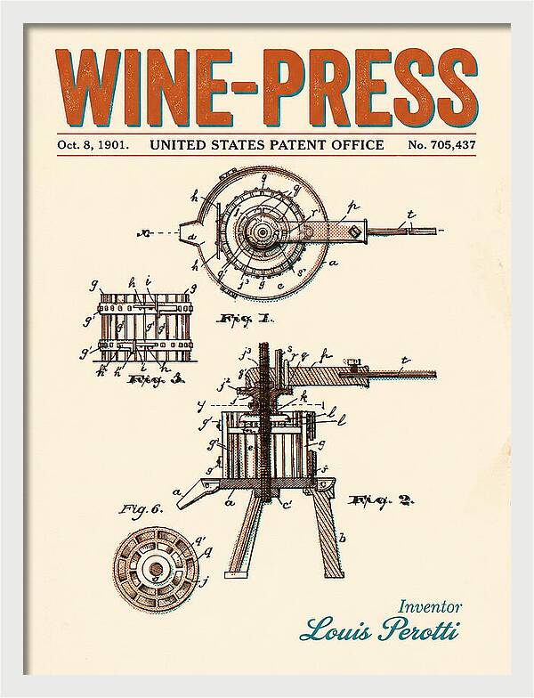 Wine Press Retro Patent Us705437a