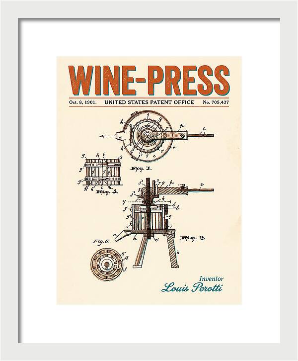 Wine Press Retro Patent Us705437a