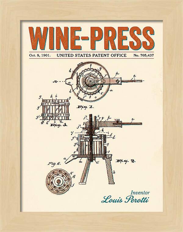 Wine Press Retro Patent Us705437a