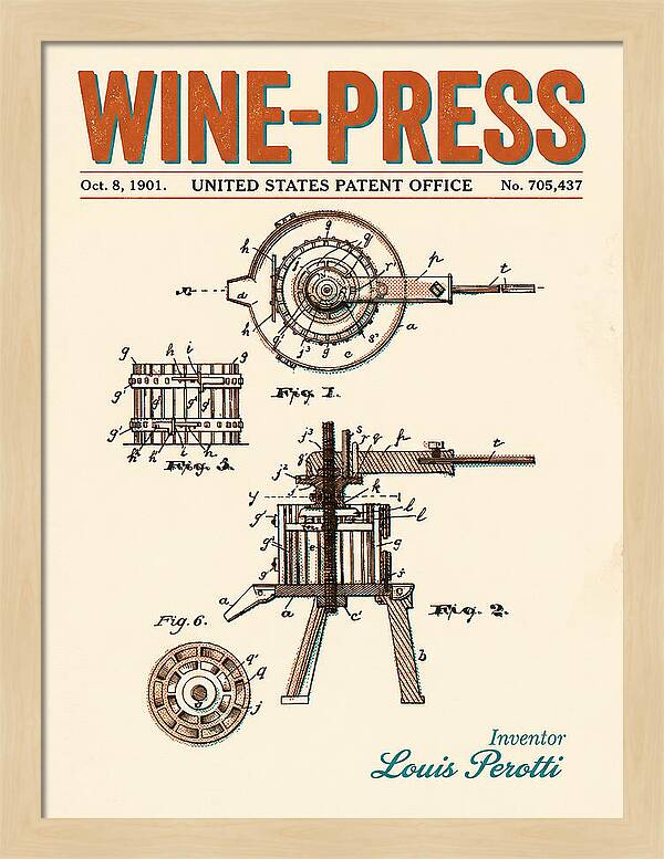 Wine Press Retro Patent Us705437a