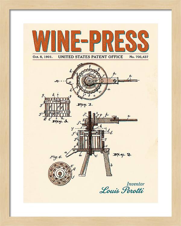 Wine Press Retro Patent Us705437a