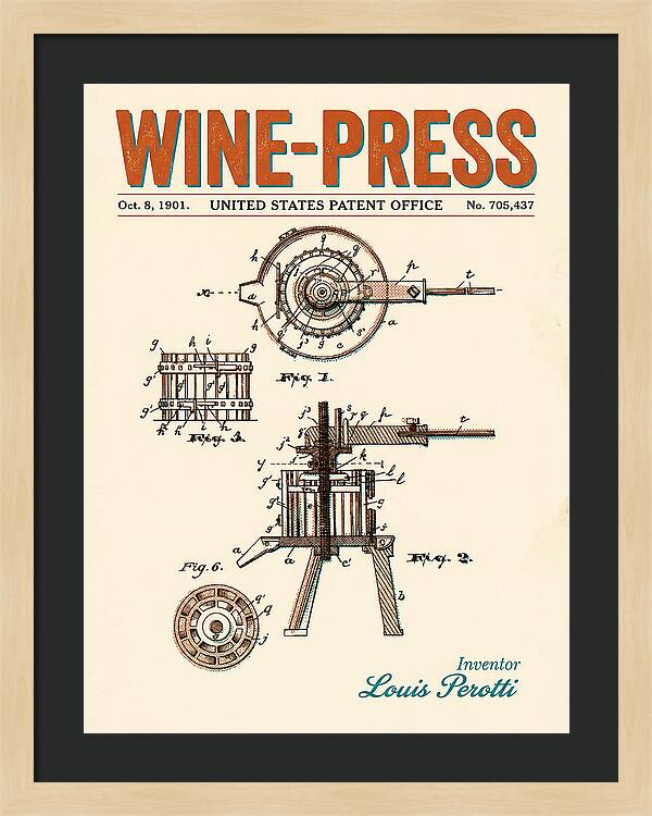 Wine Press Retro Patent Us705437a