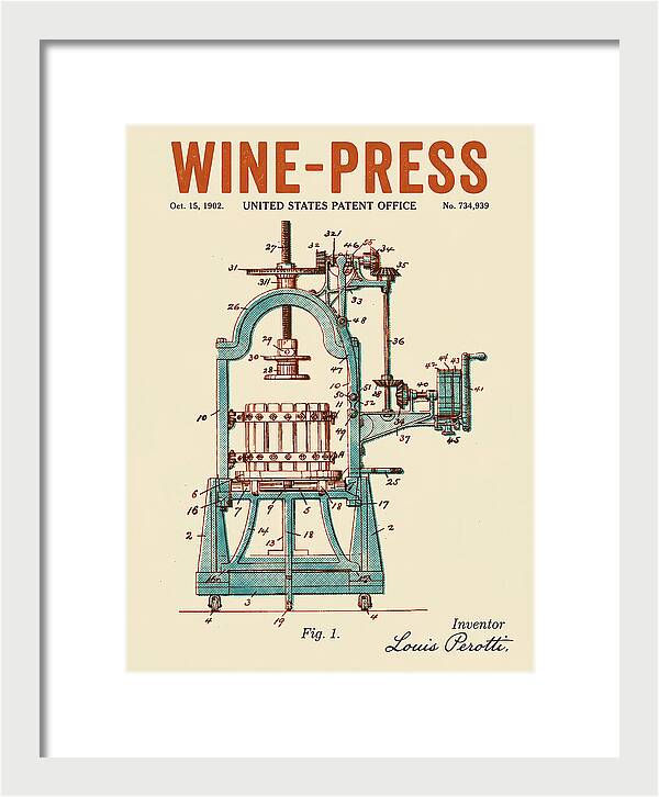 Wine Press Retro Patent Us734939a