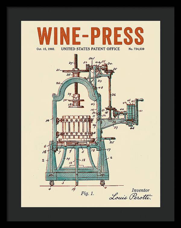 Wine Press Retro Patent Us734939a
