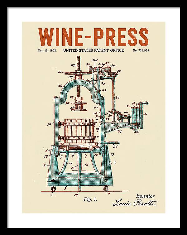 Wine Press Retro Patent Us734939a