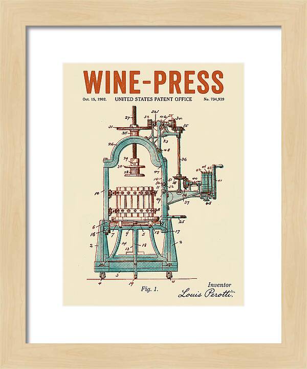Wine Press Retro Patent Us734939a